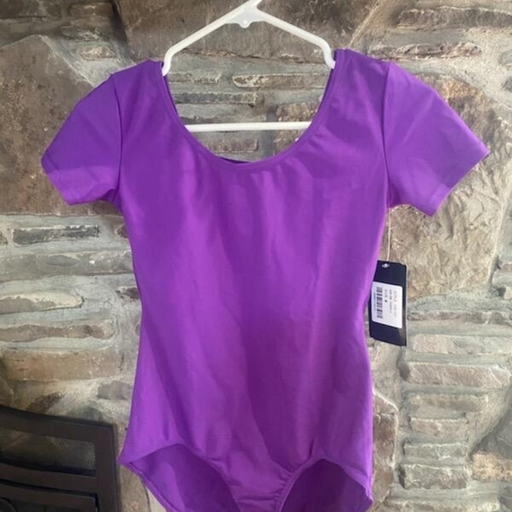 NWT Theatricals Classwear Purple Short Sleeve Dance Leotard